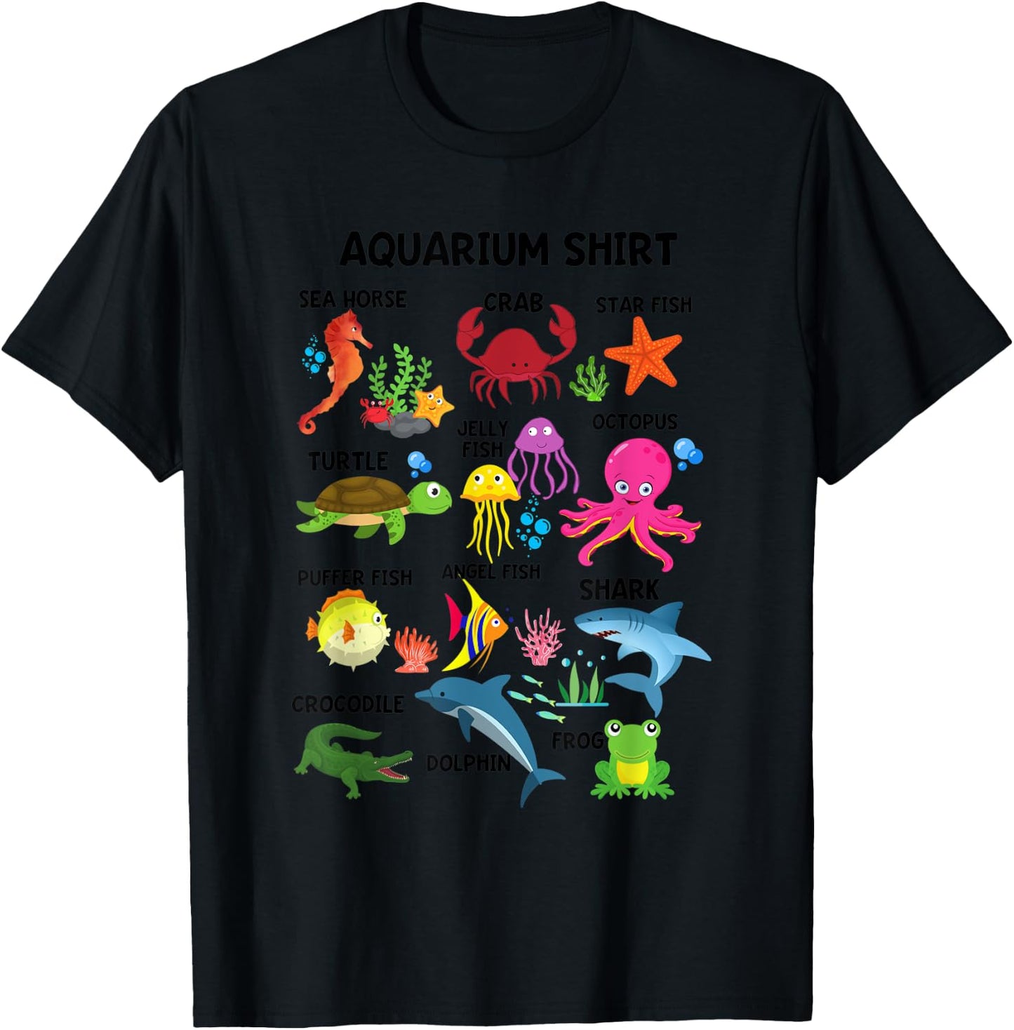 Aquarium Shirt Sea Life Animals A Day At The Aquarium Party T-Shirt - T-Shirt | Black