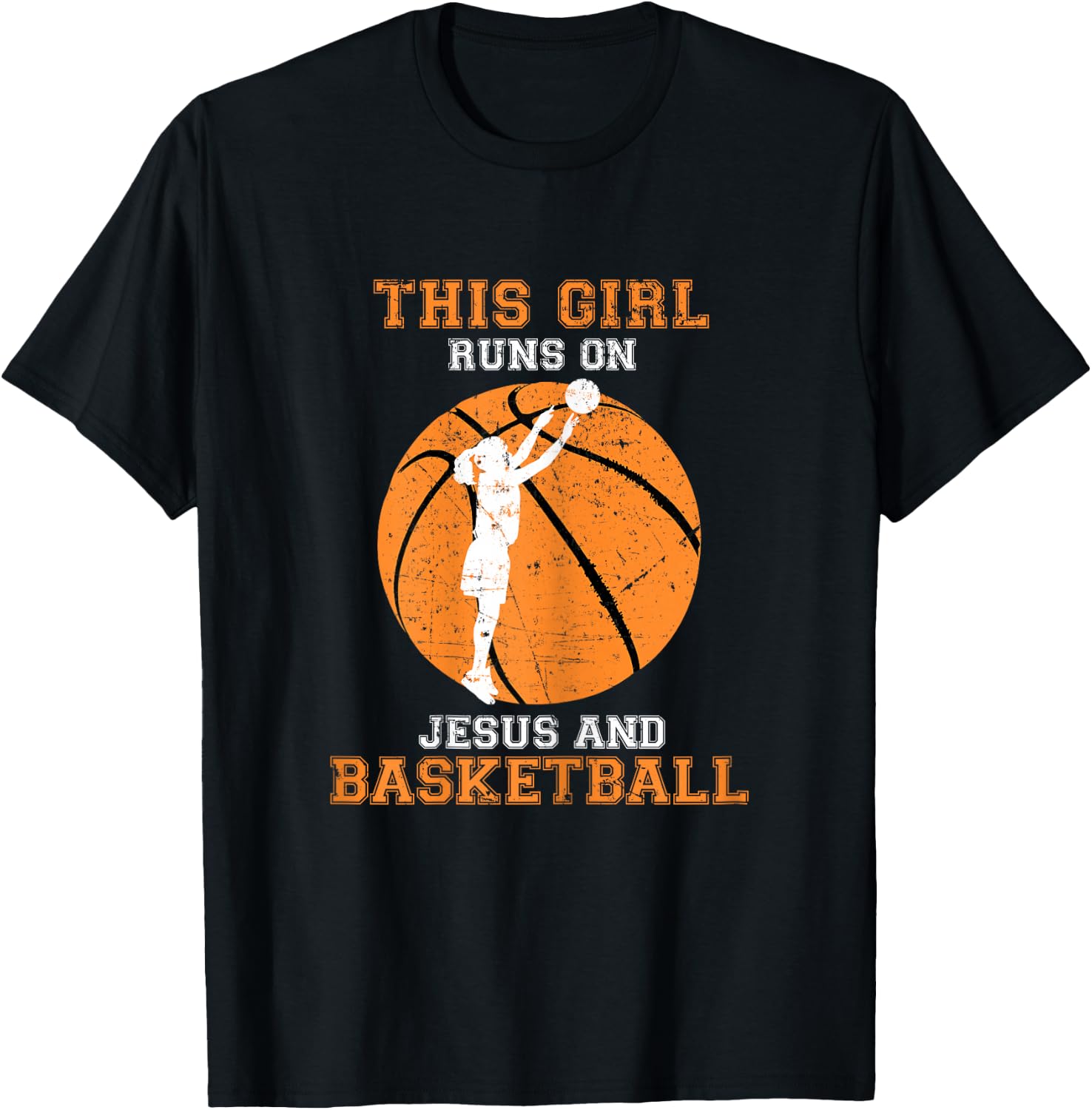 Jesus Basketball Sayings Christian Gifts Teen Girls Graphic T-Shirt - T-Shirt | Black