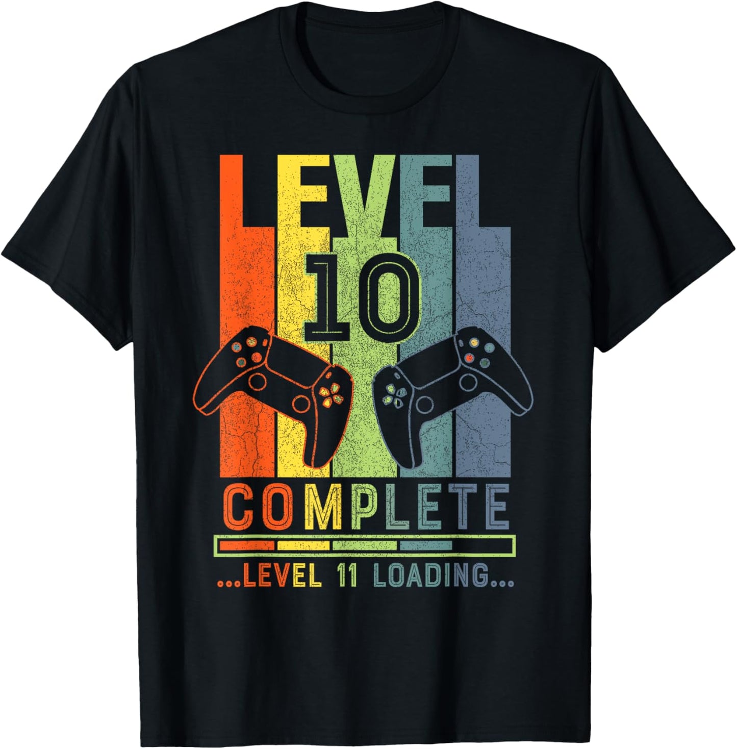 Level 10 Complete Gamer Gift 10 Years Wedding Anniversary T-Shirt - T-Shirt | Black