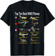 Ten Best WW2 Military Aircraft Fighters & Bombers Model T-Shirt - T-Shirt | Black