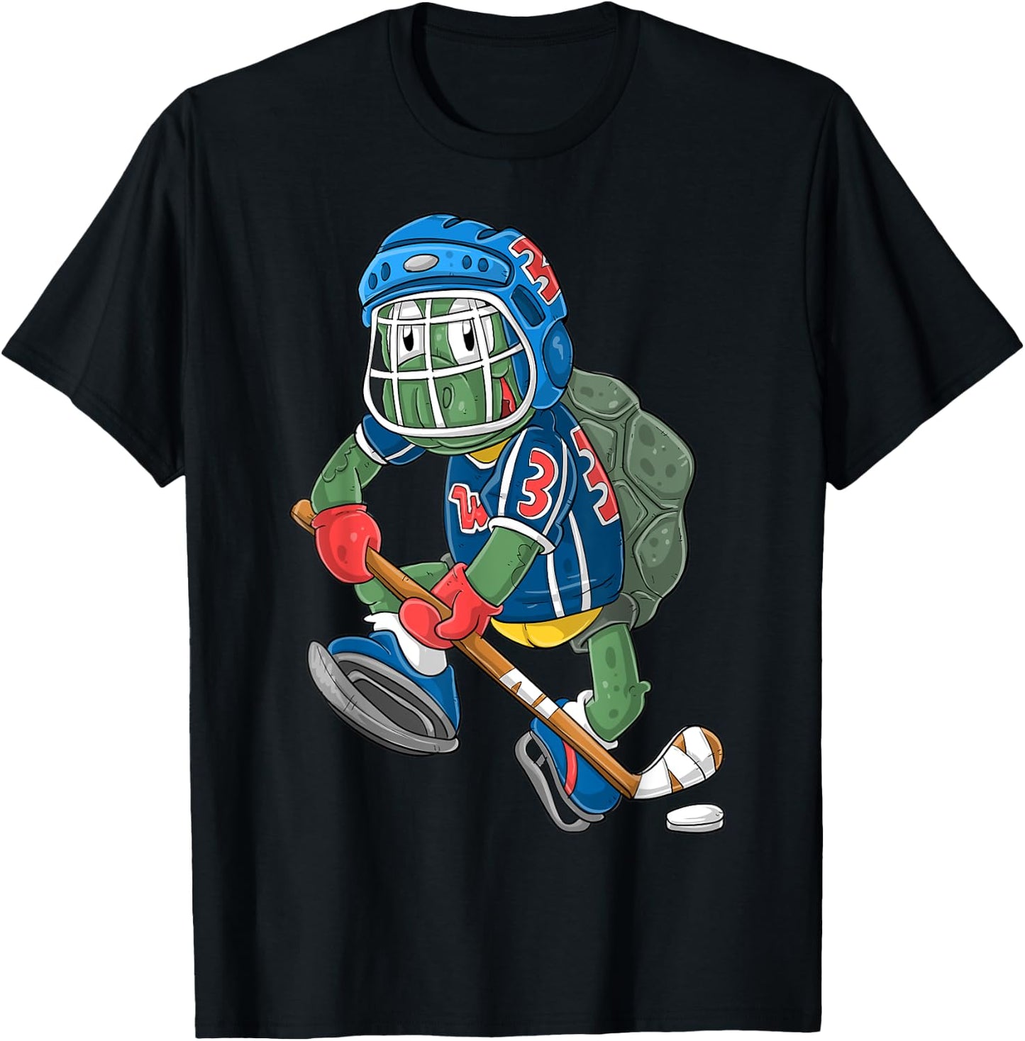 Ice Hockey Player Turtle T-Shirt - T-Shirt | Black