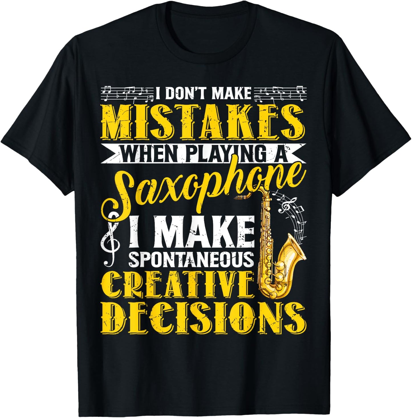 Funny Tenor Saxophone Gift Men Women Boys Girls Sax Players T-Shirt - T-Shirt | Black