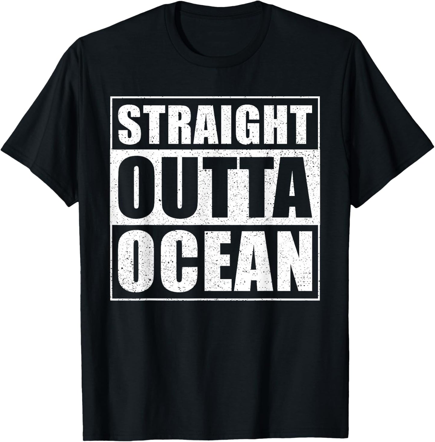 Straight Outta Ocean - Sea Diving Saying - funny Diver T-Shirt - T-Shirt | Black