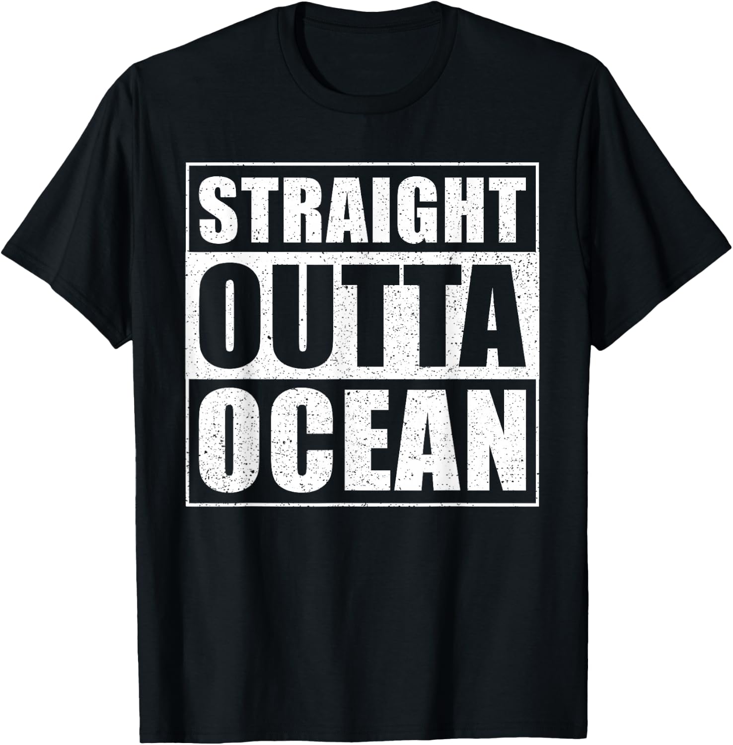 Straight Outta Ocean - Sea Diving Saying - funny Diver T-Shirt - T-Shirt | Black