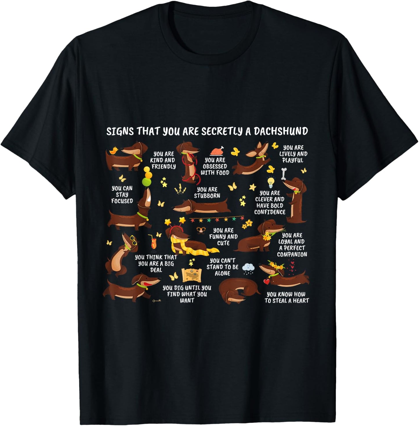 Secretly Dachshund Crazy Dog Lady Sausage Dog Lover Funny T-Shirt - T-Shirt | Black