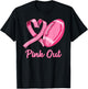 Pink Out Breast Cancer Awareness Bleached Football Mom Girls T-Shirt - T-Shirt | Black