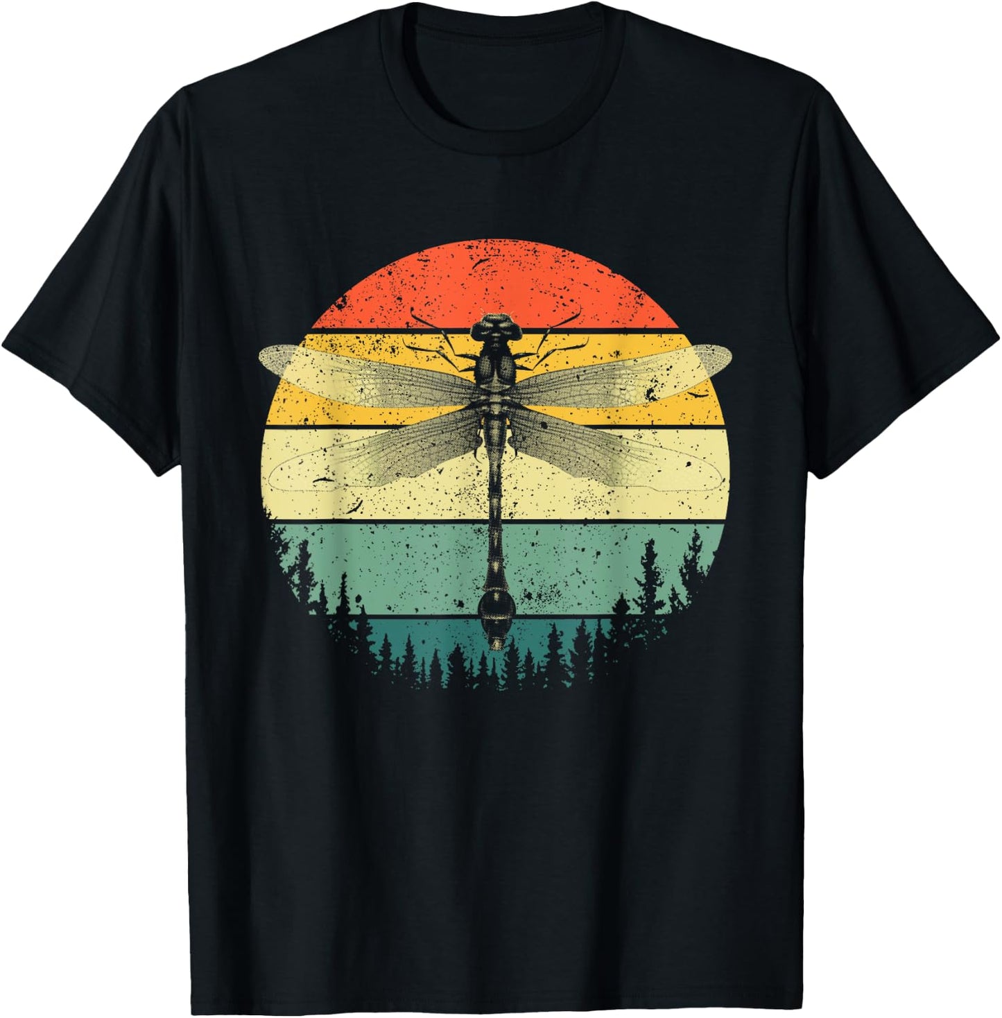 Cool Dragonfly Art Men Women Retro Nature Insect Entomology T-Shirt - T-Shirt | Black