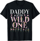 Daddy Wild One Wildflower 1st Birthday Girl Family Party T-Shirt - T-Shirt | Black