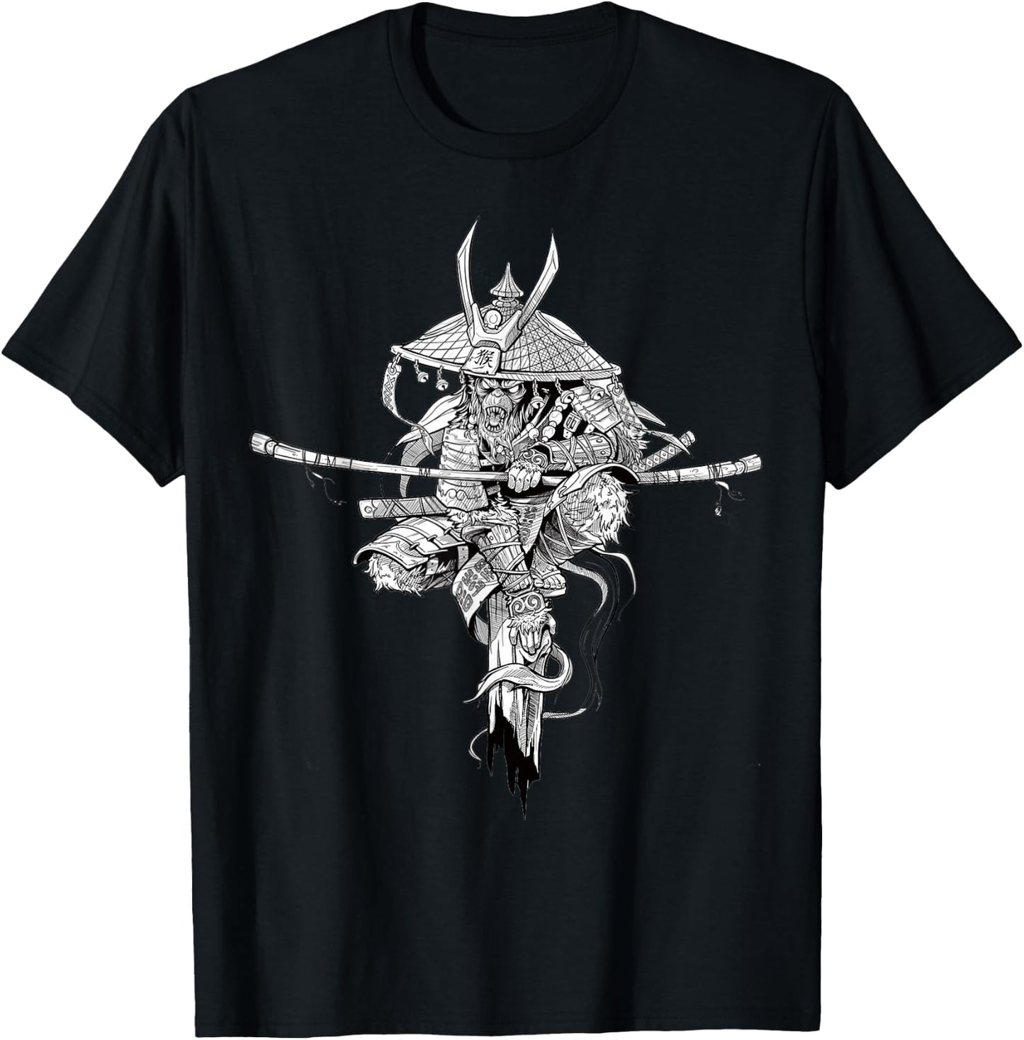 Funny Monkey King Chinese Characters Letters Gift T-Shirt - T-Shirt | Black