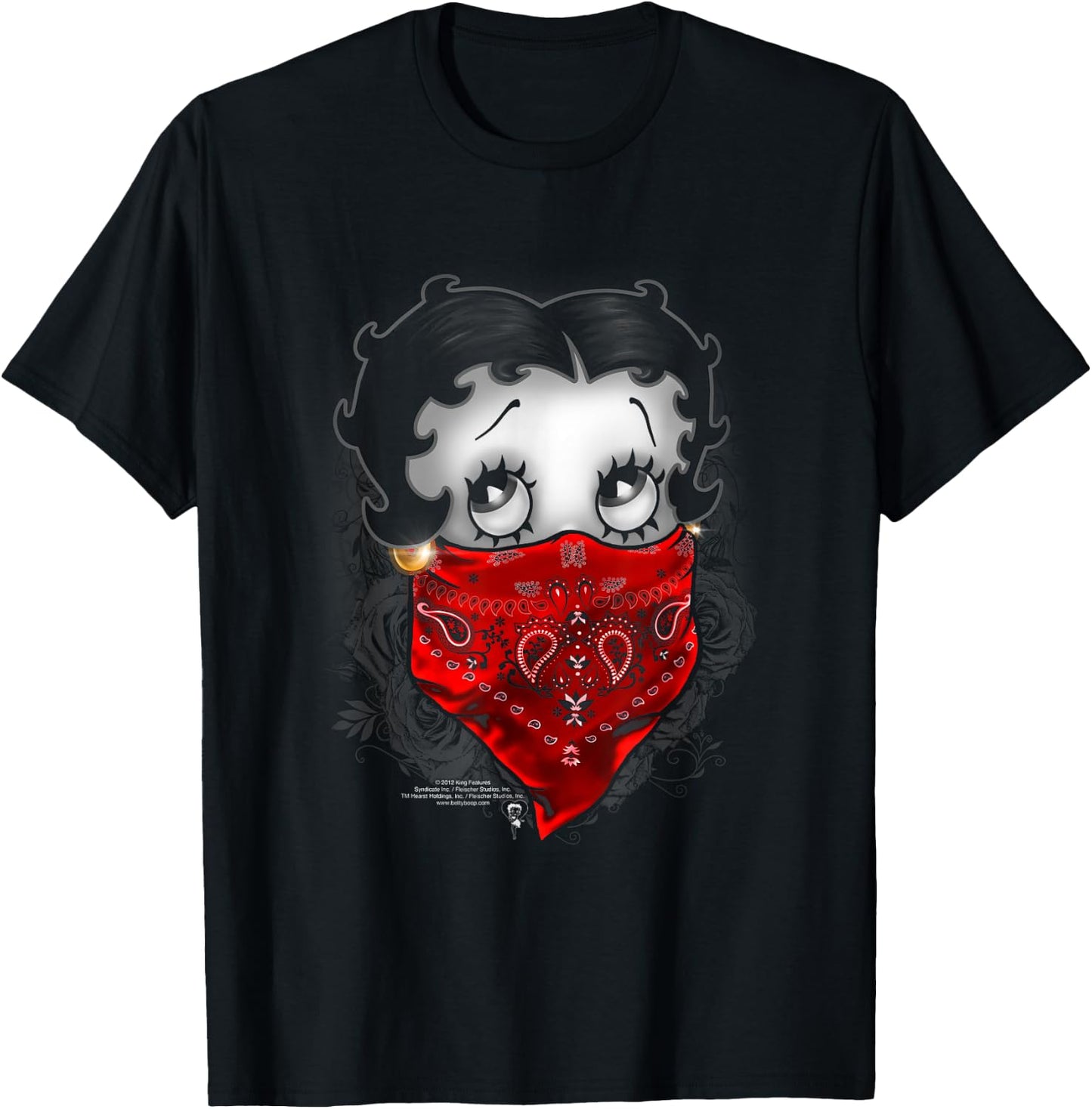 Betty Boop Bandana & Roses T-Shirt - T-Shirt | Black