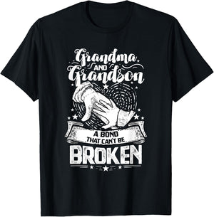 Grandma And Grandson A Bond That Can't Be Broken T-Shirt - T-Shirt | Black