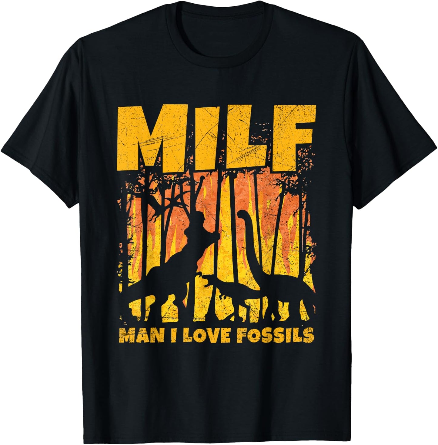 MILF - Man I love fossils Design for a Paleontologist T-Shirt - T-Shirt | Black