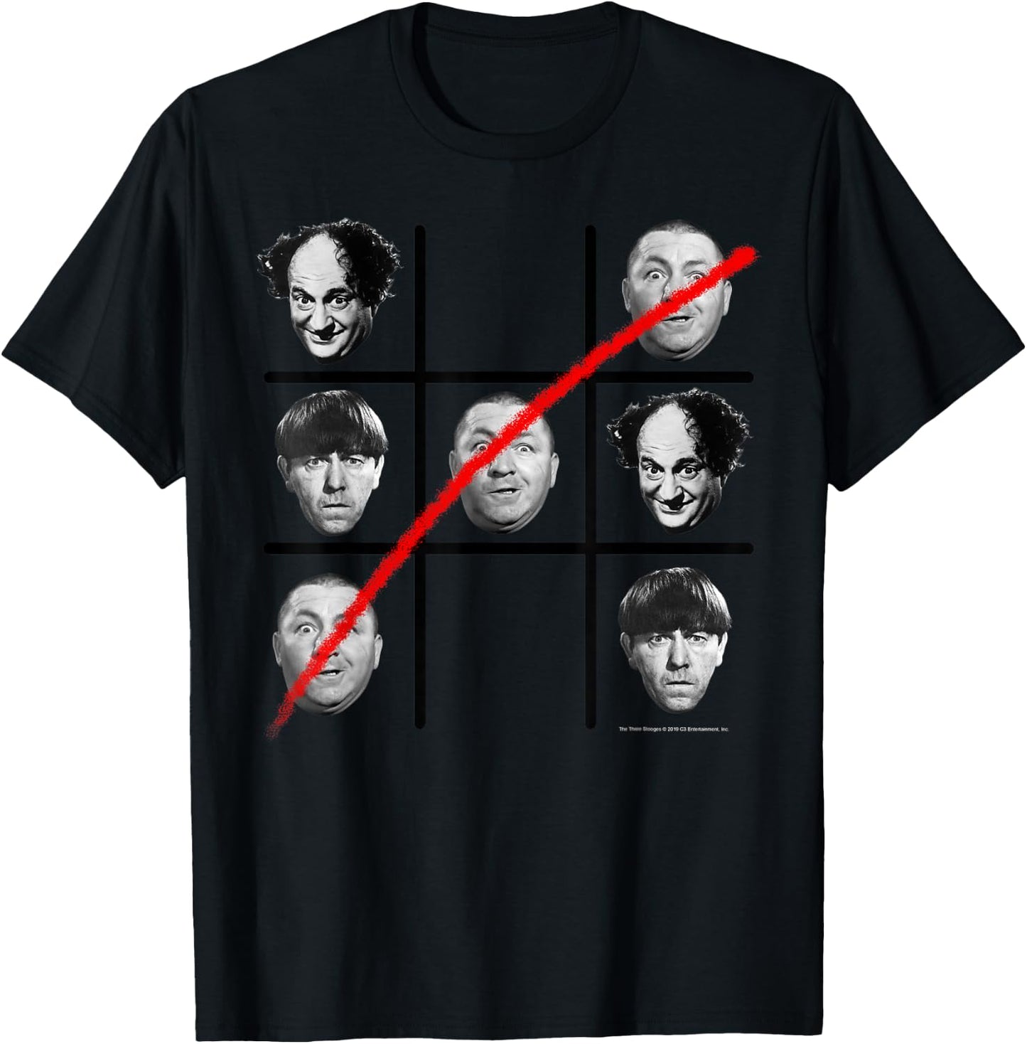 TTS- The Three Stooges Tic Tac Toe T-Shirt - T-Shirt | Black