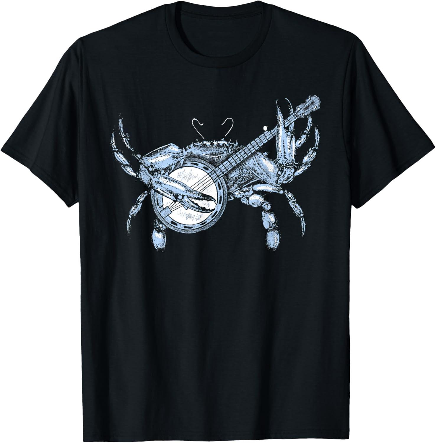 Bluegrass Blue Crab Funny Cute Banjo Chesapeake Bay Vintage T-Shirt - T-Shirt | Black