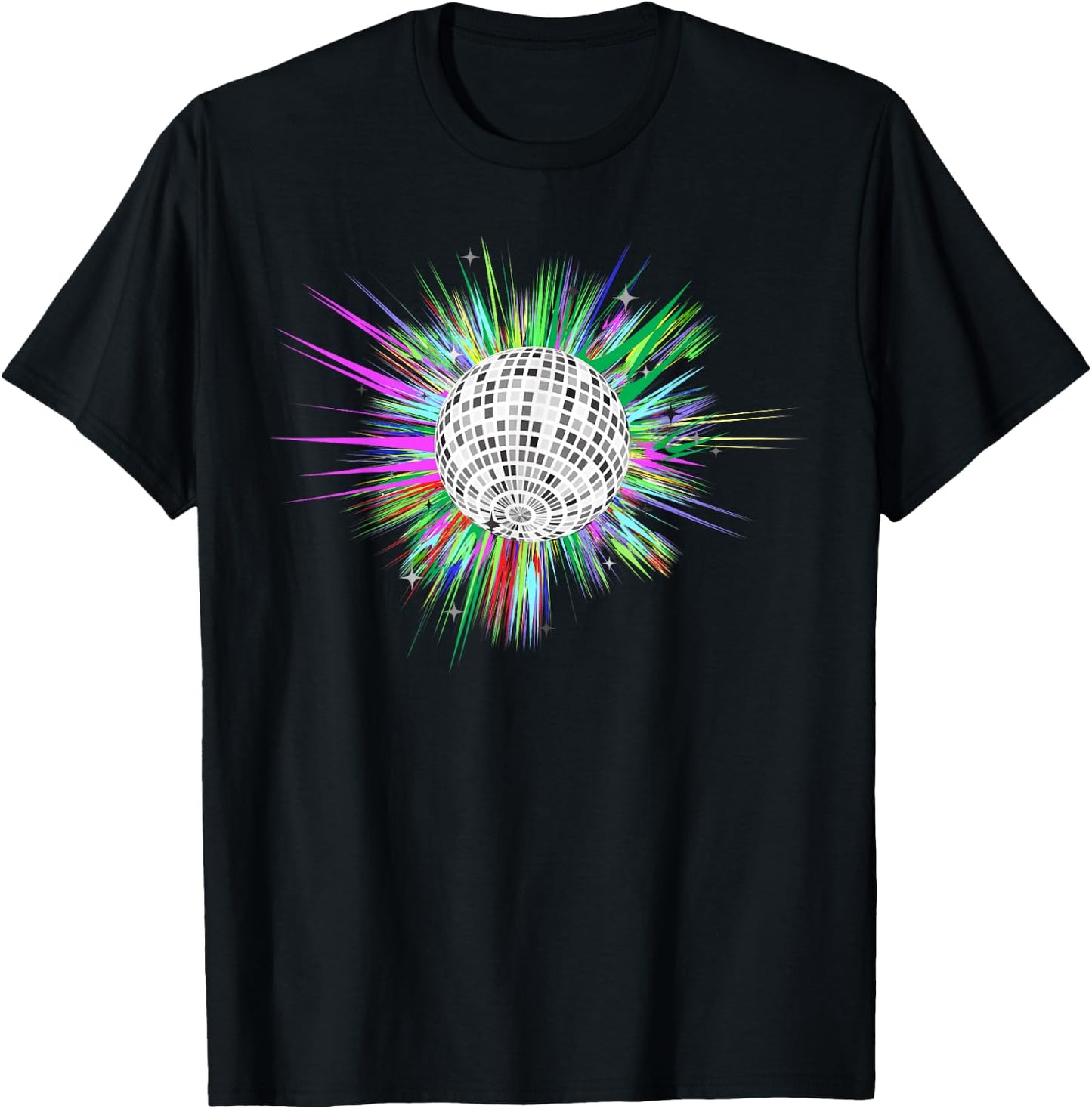 80's and 90's Style Dance Disco Ball T-Shirt - T-Shirt | Black