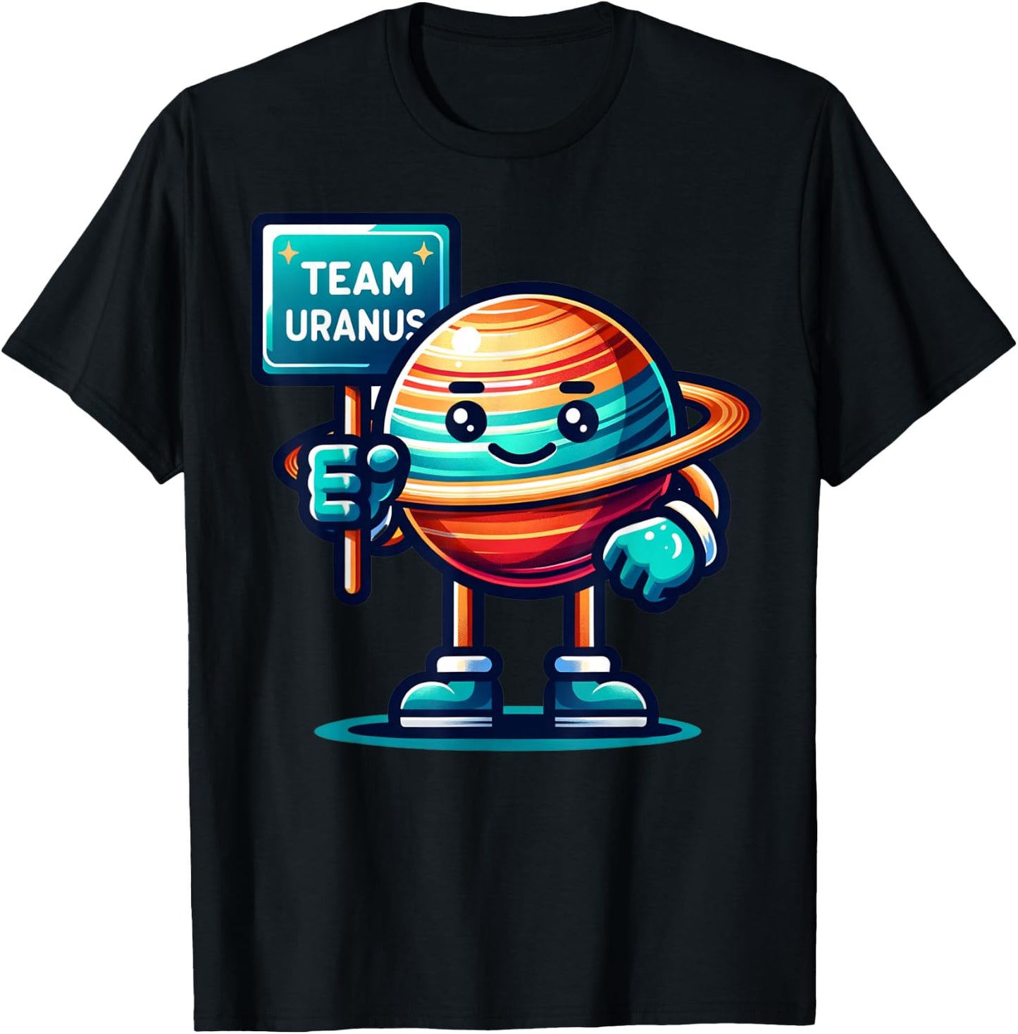 Team Uranus, Planet Mascot, Space Lover, Astronomy T-Shirt - T-Shirt | Black