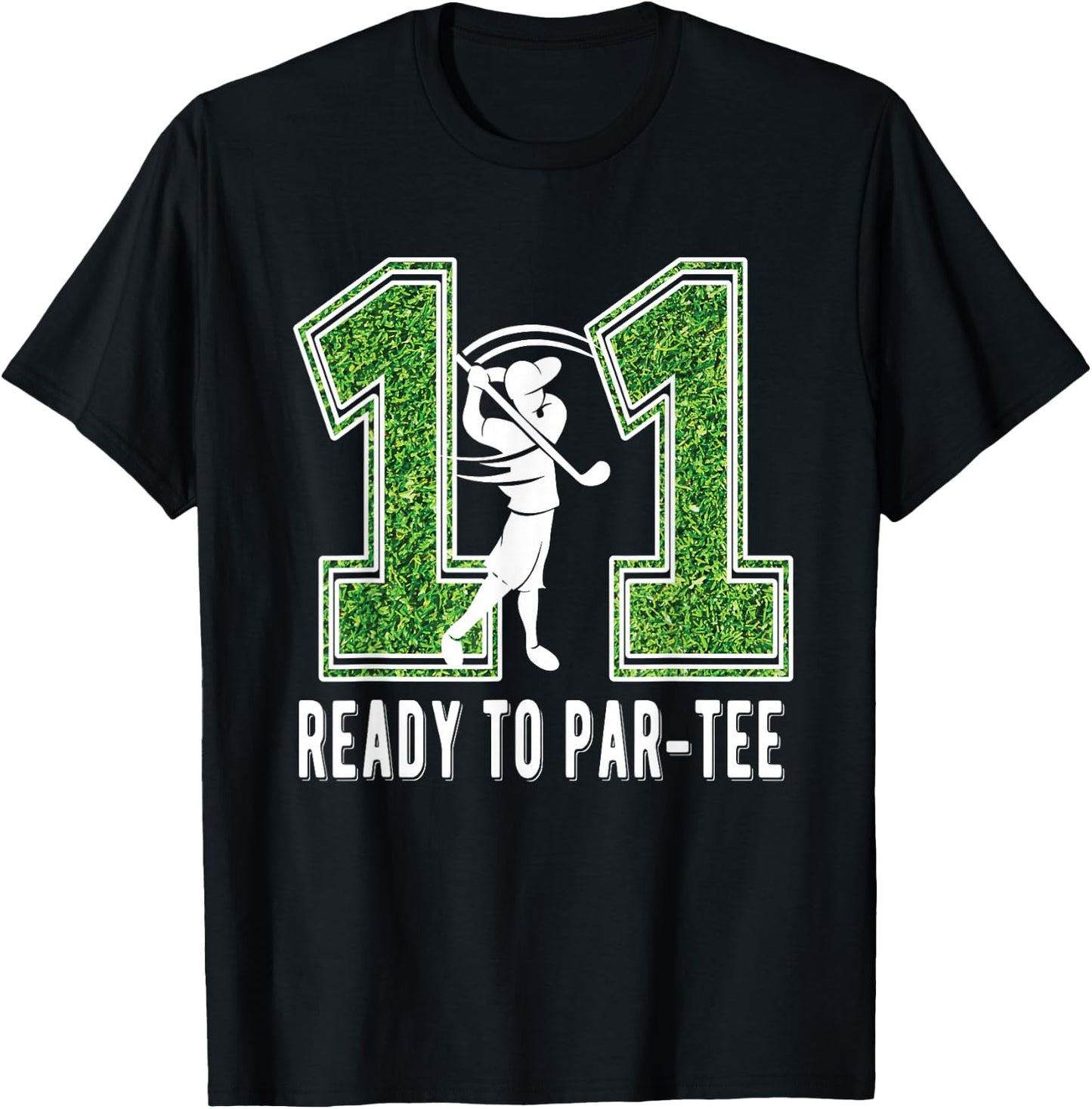 11th Birthday Golfer Boy Eleven Year Old Golf Player T-Shirt - T-Shirt | Black