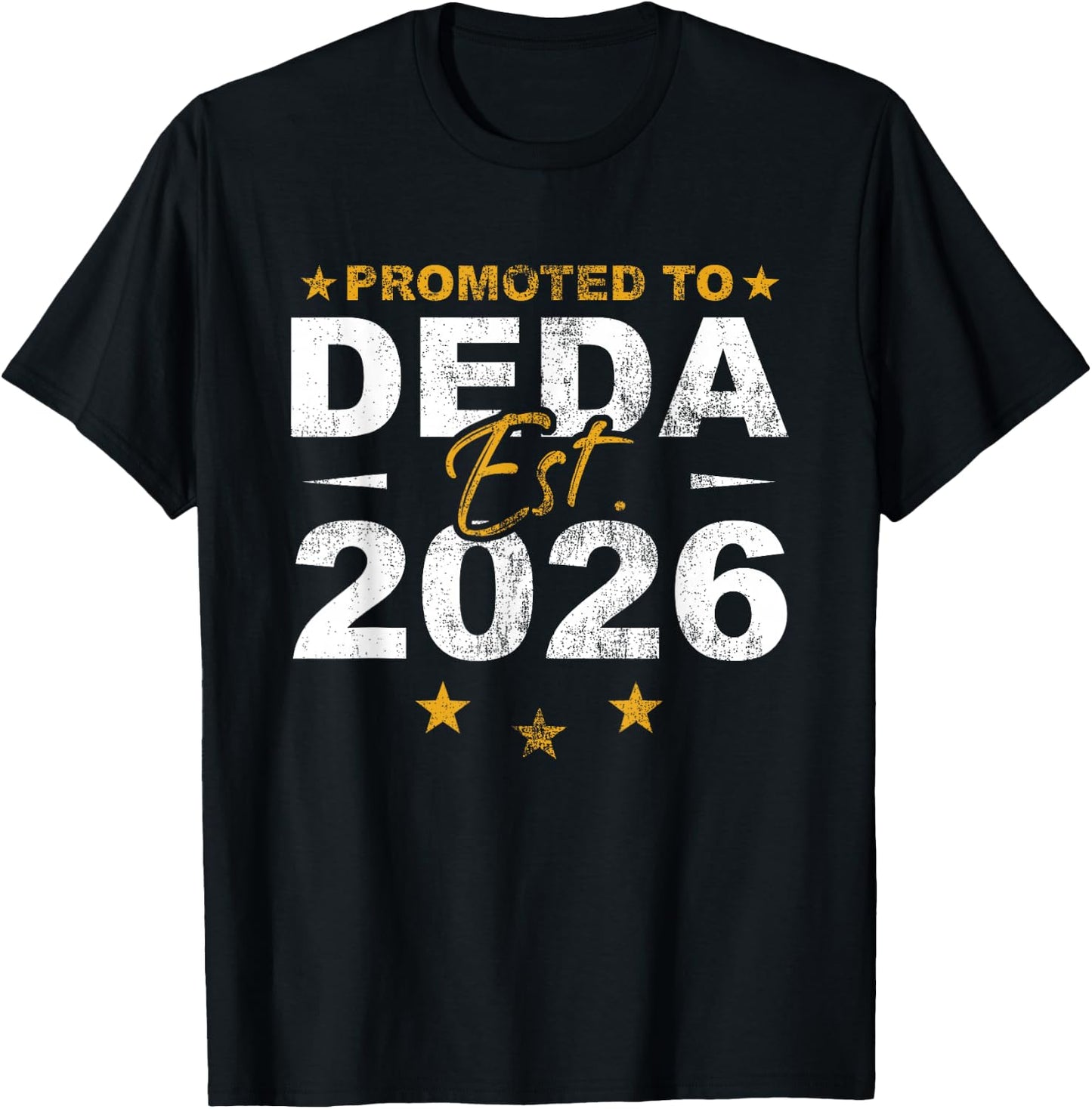 Promoted to Deda 2026 Funny New Grandpa Reveal T-Shirt - T-Shirt | Black