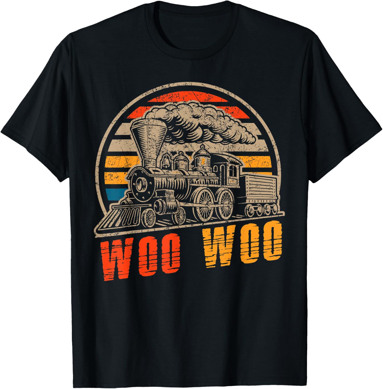 Vintage Trains Woo Woo Retro Vintage Train T-Shirt - T-Shirt | Black