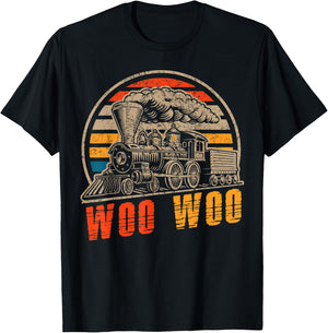 Vintage Trains Woo Woo Retro Vintage Train T-Shirt - T-Shirt | Black