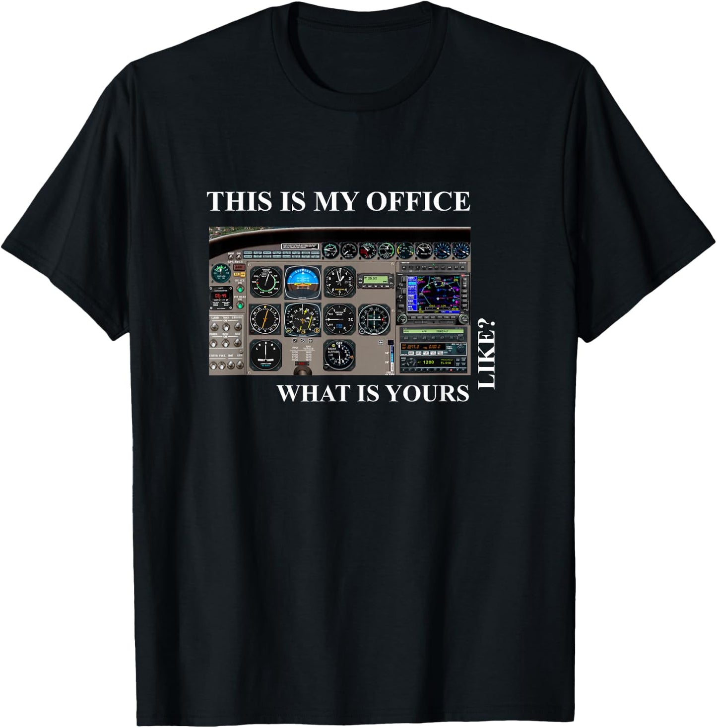 Aviation Pilot - Cessna 172 Cockpit T-Shirt - T-Shirt | Black