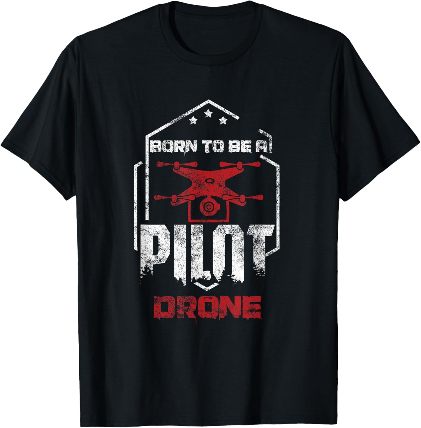 Quadcopter RC Aerial Film Born as a Pilot Drone T-Shirt - T-Shirt | Black