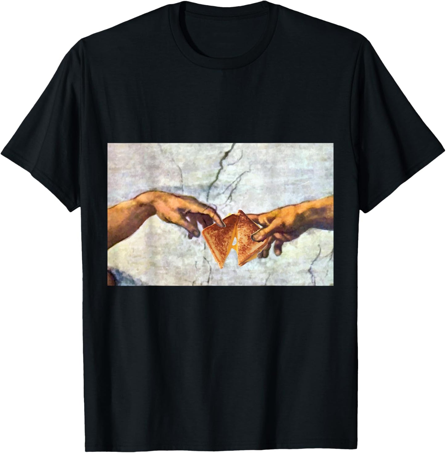 The creation of Adam grilled cheese T-Shirt - T-Shirt | Black