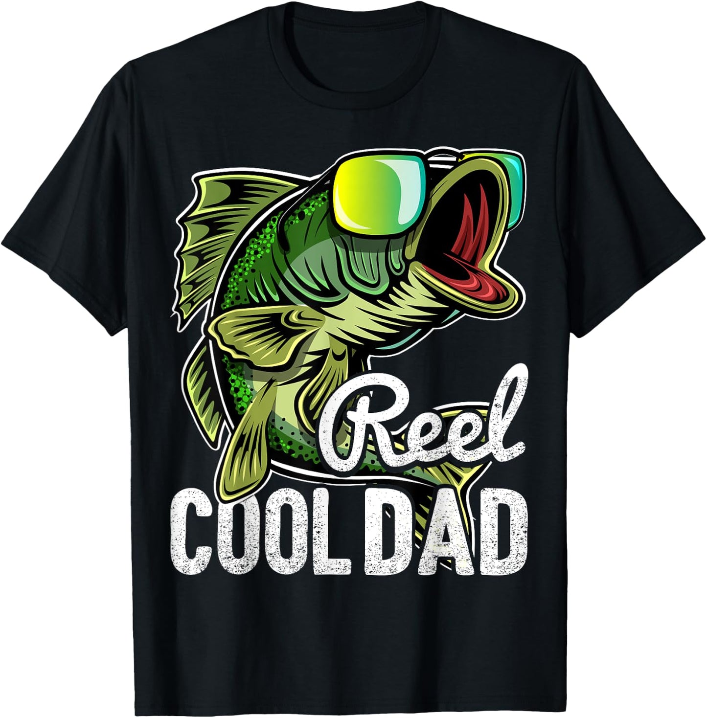 Reel Cool Dad Fishing Sunglasses Funny Father's Day Gift T-Shirt - T-Shirt | Black