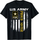 Vintage U.S. Army Proud Sister with American Flag Gift T-Shirt - T-Shirt | Black