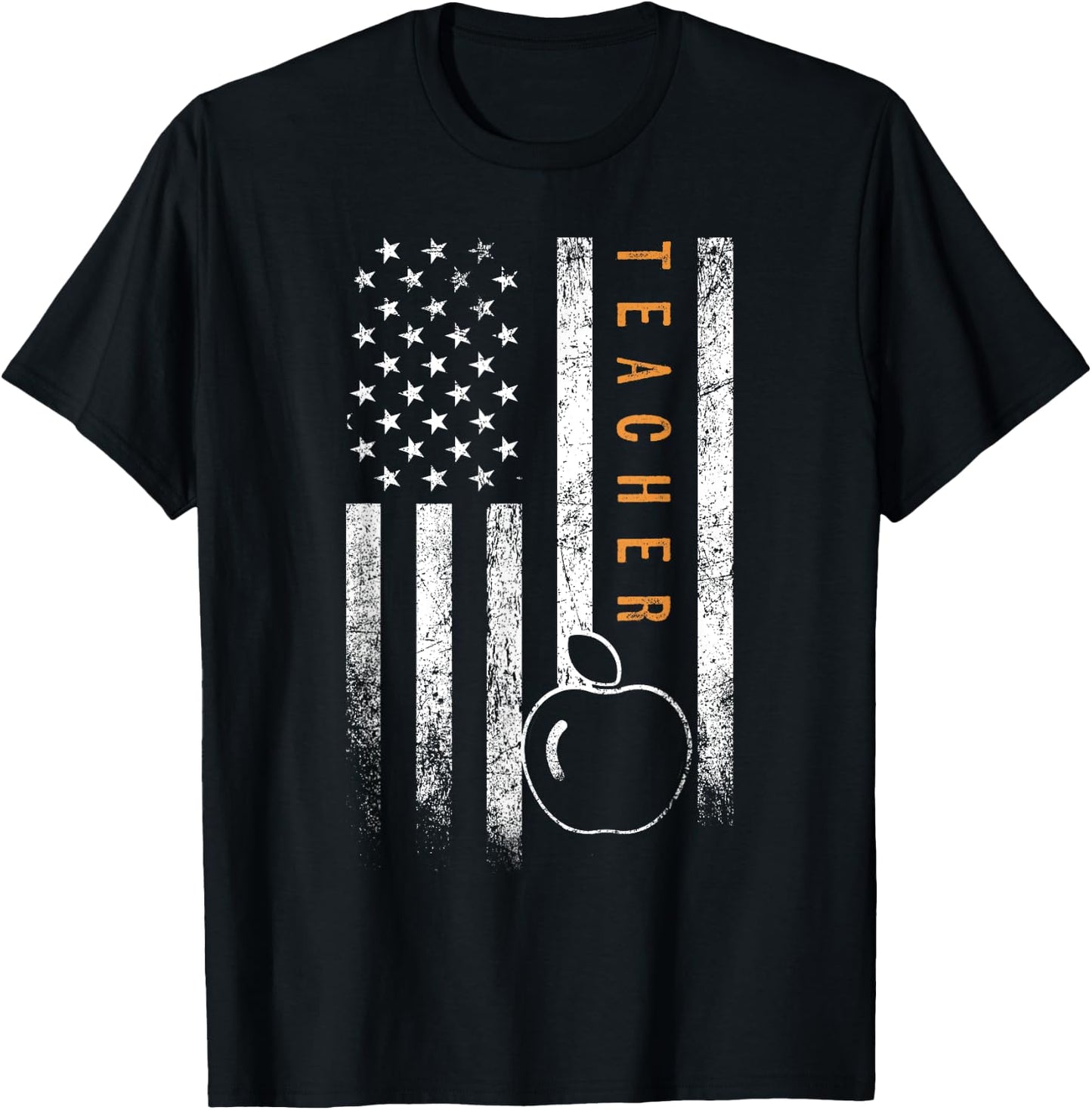 Teacher American Flag Design Teacher's Day Teaching T-Shirt - T-Shirt | Black