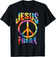 Jesus Freak - Christian Retro Tie Dye Lettering T-Shirt - T-Shirt | Black