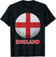 England Flag UK Soccer British Football Patriotic T-Shirt - T-Shirt | Black