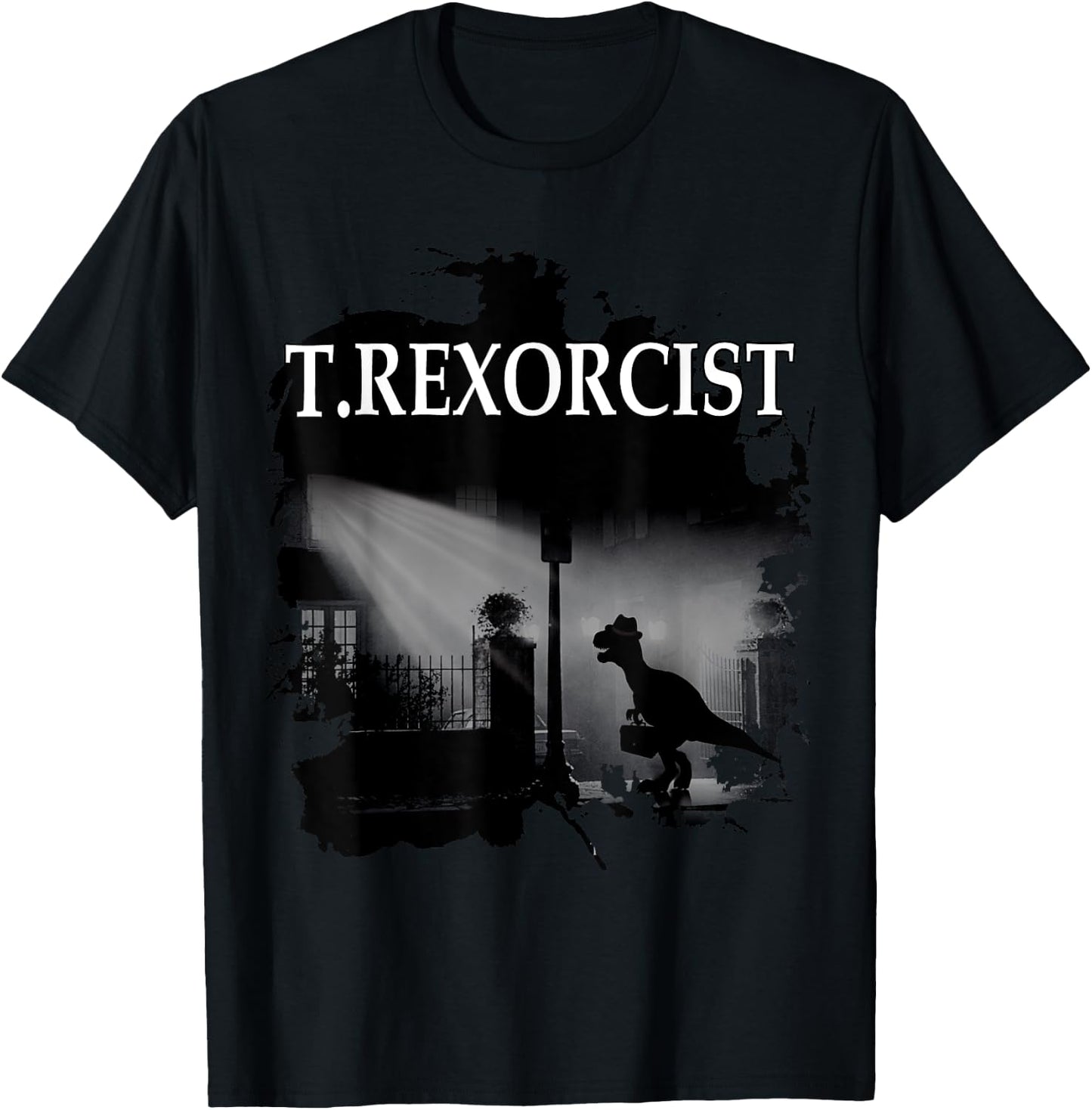 Tyrannosaurus Rex Shirt - T.rexorcist Dinosaur Parody T-Shirt - T-Shirt | Black