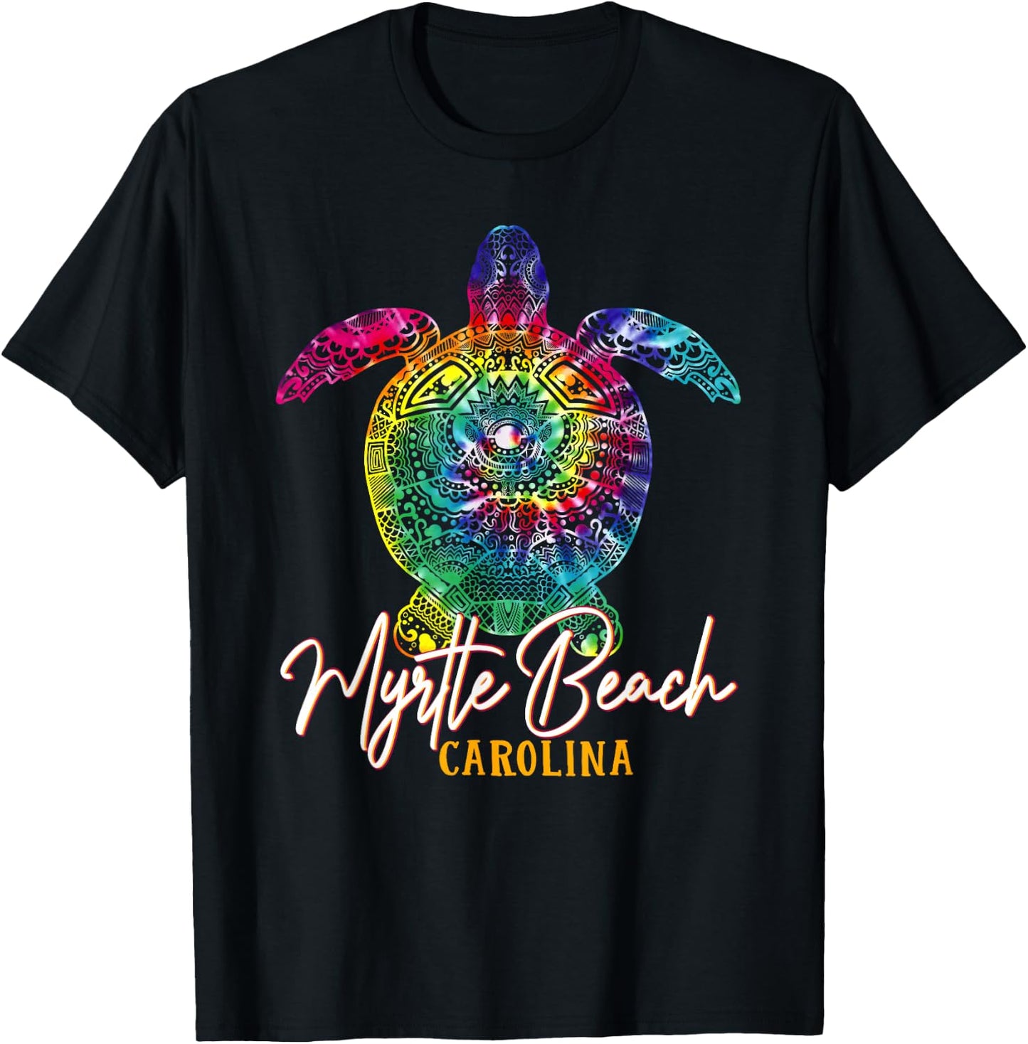 Myrtle Beach Tie Dye Sea Turtle Carolina Family Vacation T-Shirt - T-Shirt | Black