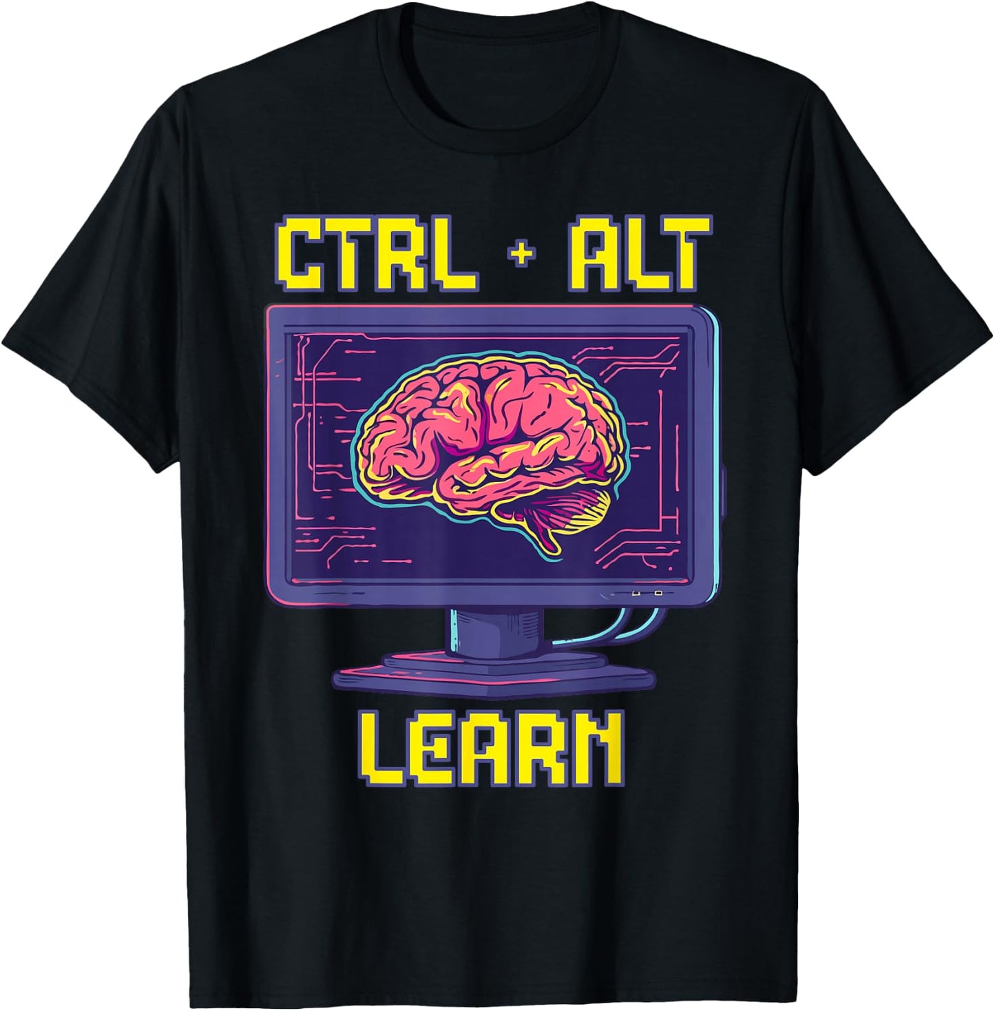 Computer Science Teacher Back To School Code Ctrl Alt Learn T-Shirt - T-Shirt | Black