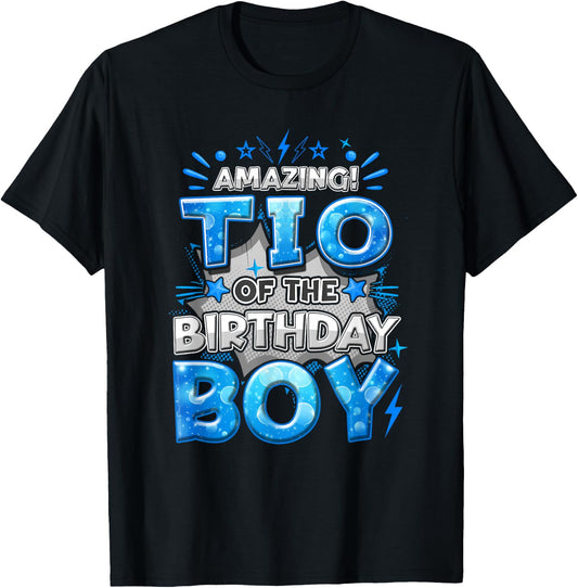 Amazing Tio Of The Birthday Boy Matching Family Party T-Shirt - T-Shirt | Black