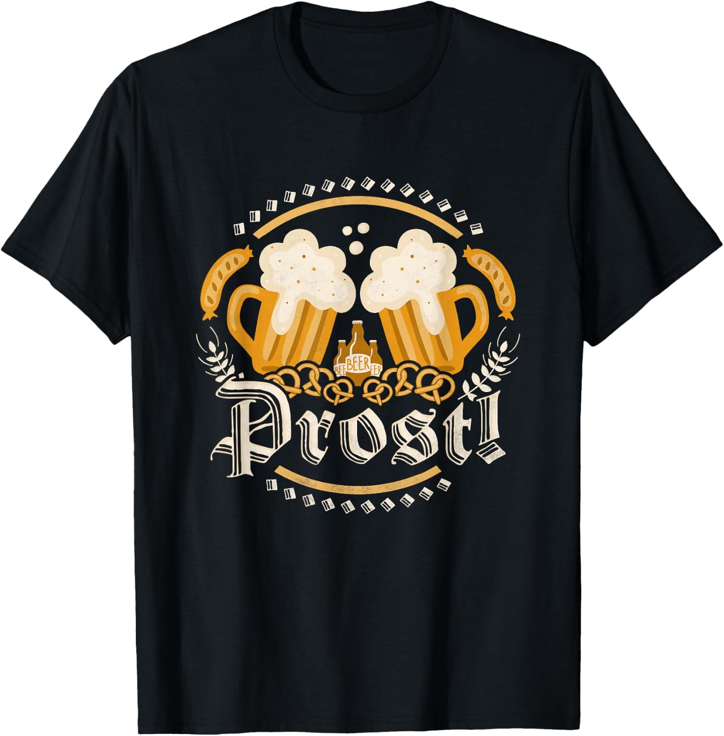 Prost! Beer Day German Oktoberfest T-Shirt - T-Shirt | Black