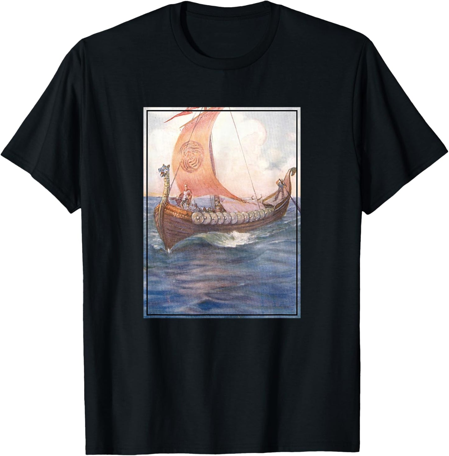 Beowulf Arriving On a Longship (1910) T-Shirt - T-Shirt | Black