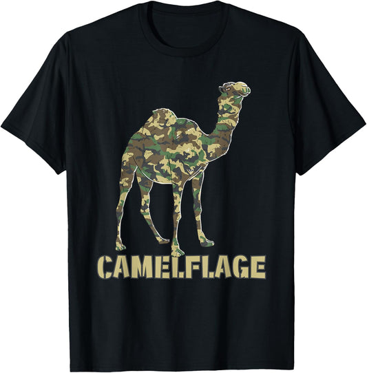 Camouflage Camel Flag Funny Word Game T-Shirt - T-Shirt | Black
