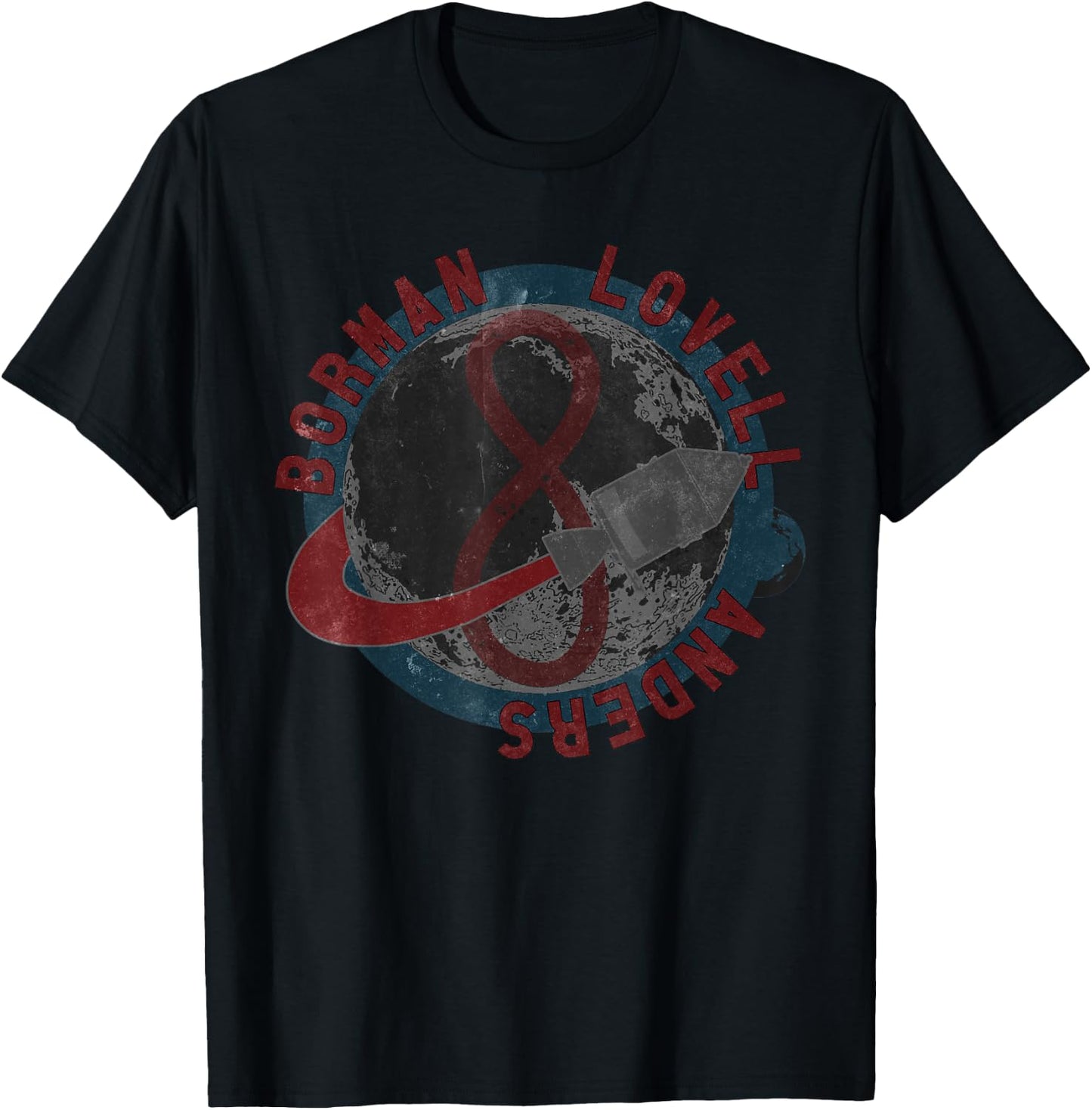 Apollo 8 "First Around the Moon" Vintage Space T-Shirt - T-Shirt | Black