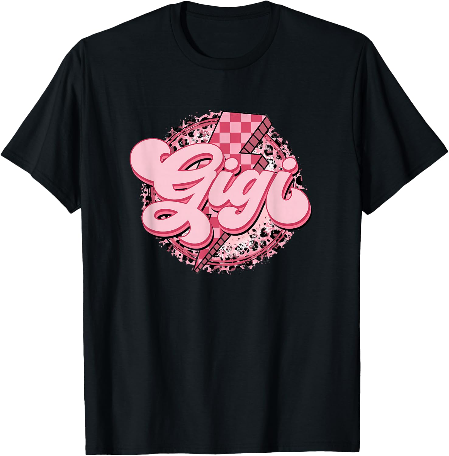 Retro Groovy Gigi Leopard Grandma Mother's Day Women T-Shirt - T-Shirt | Black
