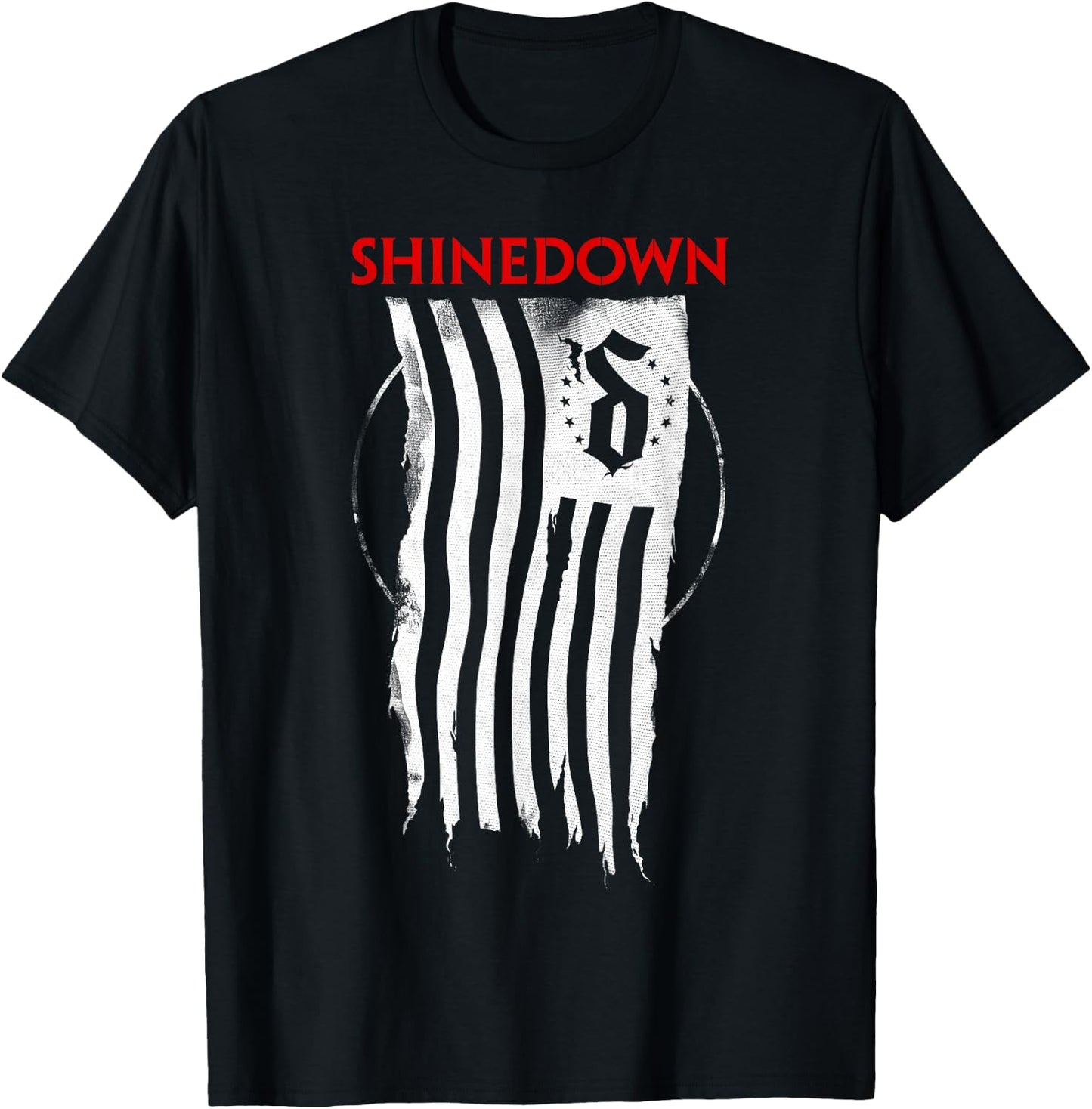 Shinedown Shredded Flag T-Shirt - T-Shirt | Black