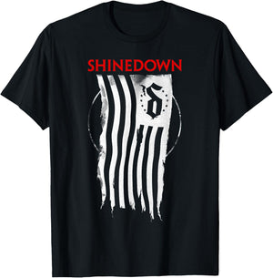 Shinedown Shredded Flag T-Shirt - T-Shirt | Black