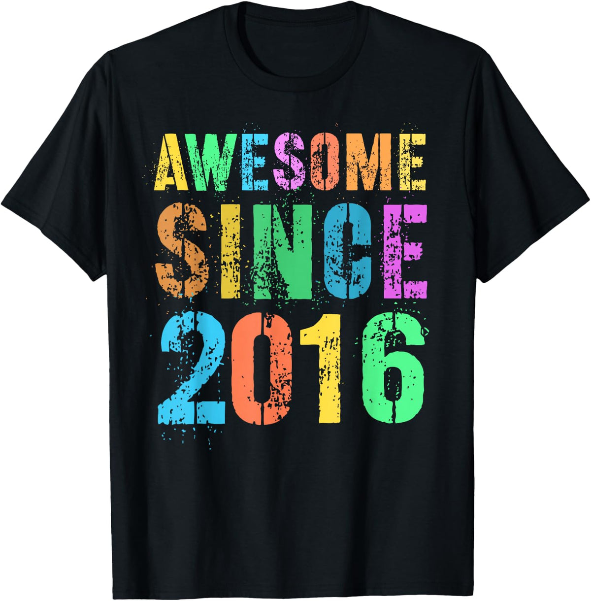 Vintage AWESOME SINCE 2016 10th Birthday Boy Girl My Tenth T-Shirt - T-Shirt | Black