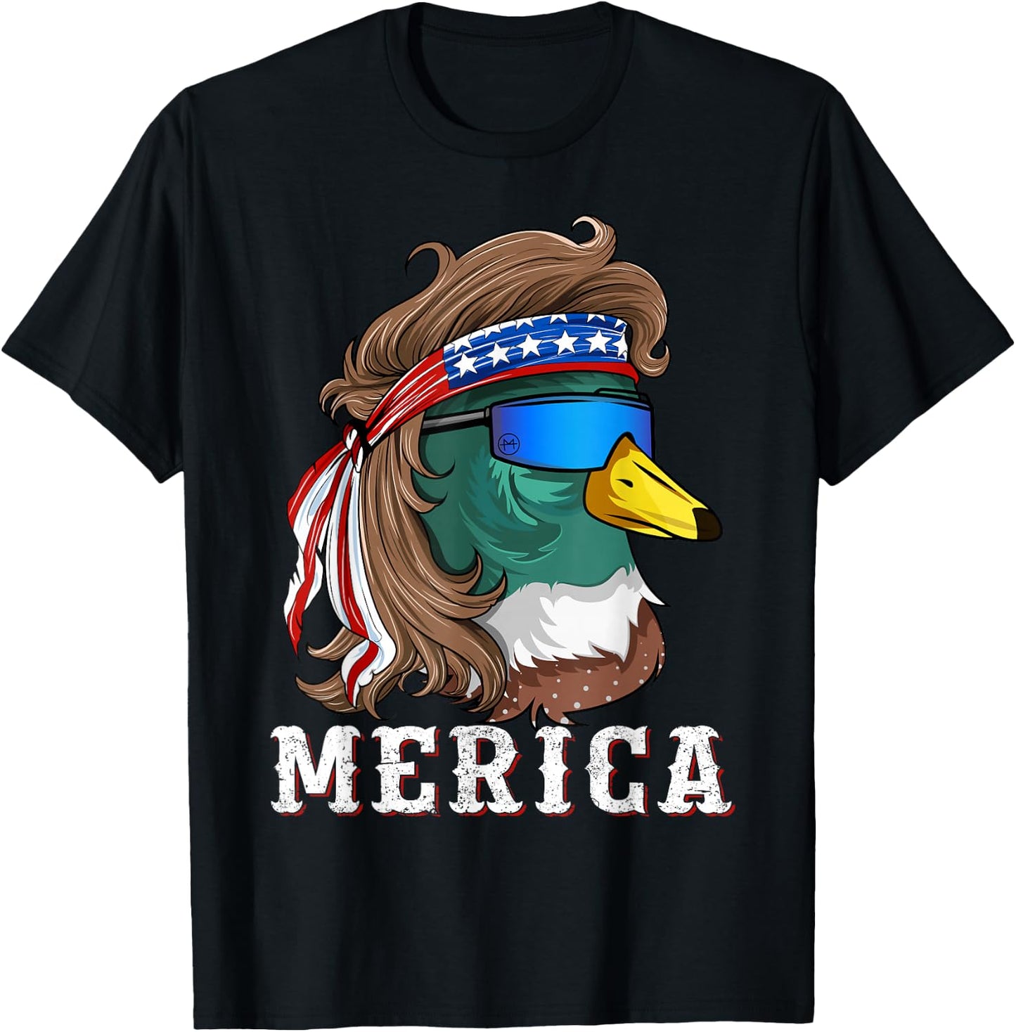 Patriotic Mallard Duck Hunting American Waterfowl Hunter T-Shirt - T-Shirt | Black