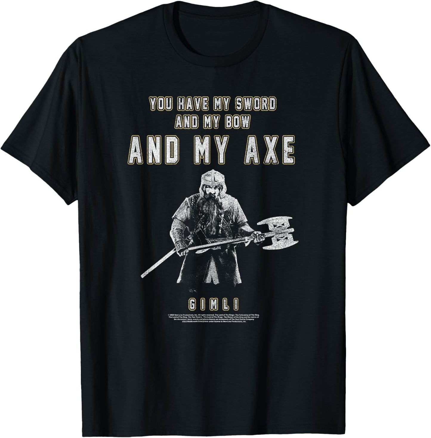 The Lord of The Rings Gimli You Have My Axe T-Shirt - T-Shirt | Black