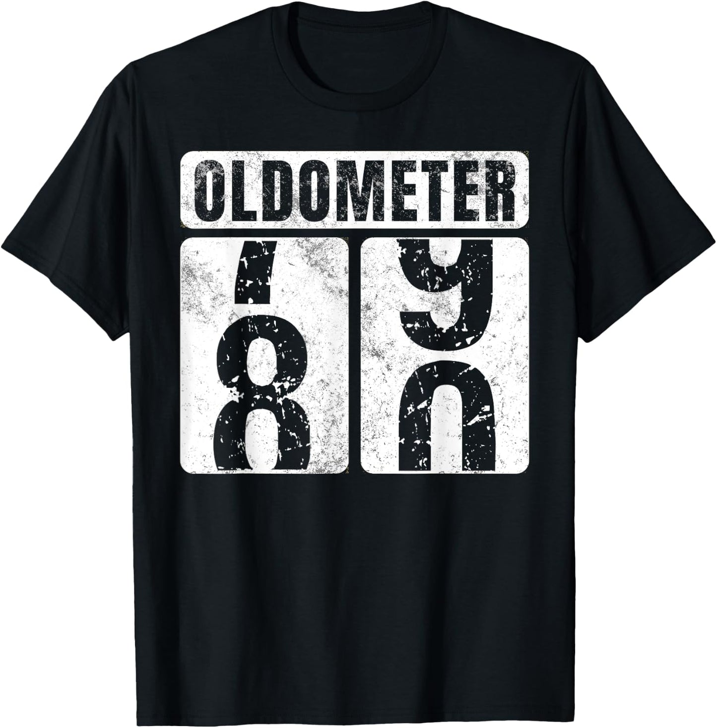Oldometer 80 Shirt Vintage Funny 80th Birthday Gift T-Shirt - T-Shirt | Black