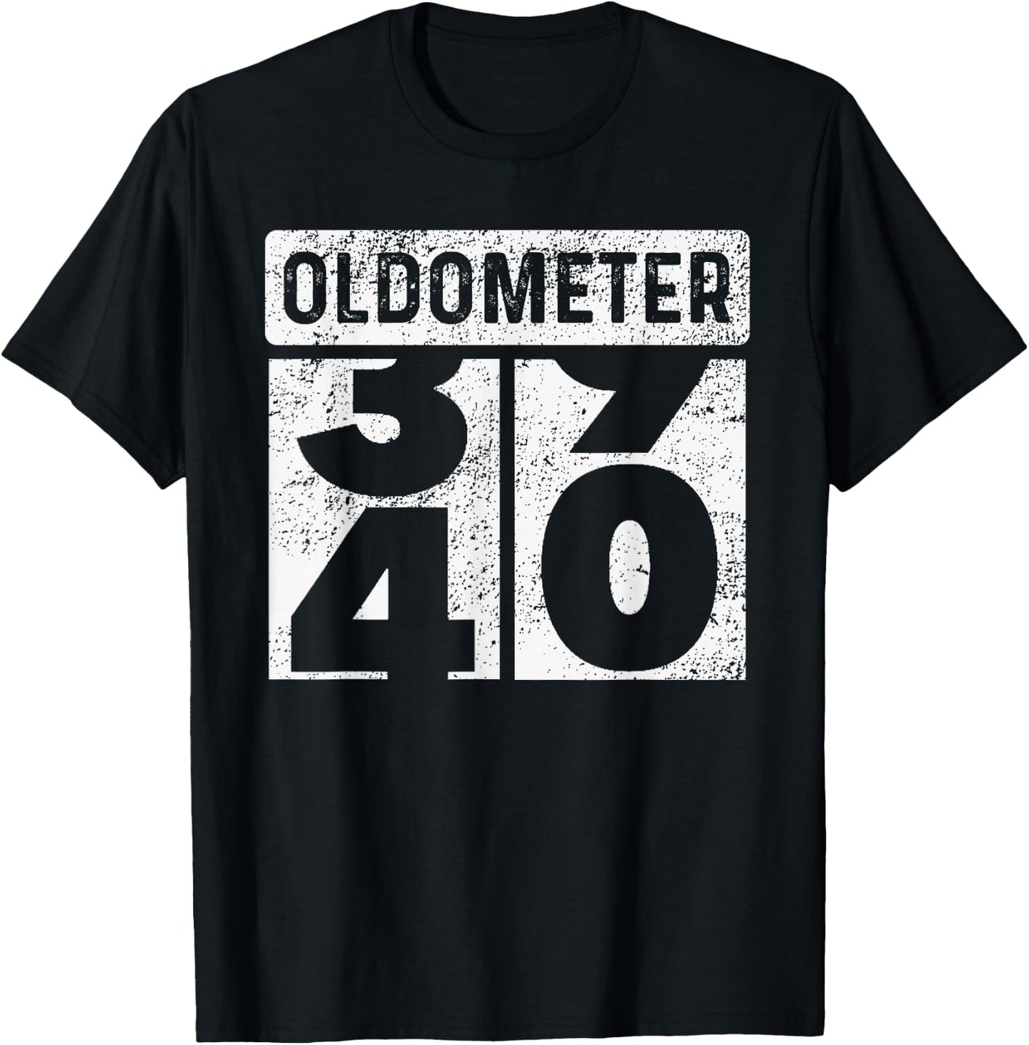 Oldometer Odometer Funny 40th Birthday Gift 40 yrs Old Joke T-Shirt - T-Shirt | Black