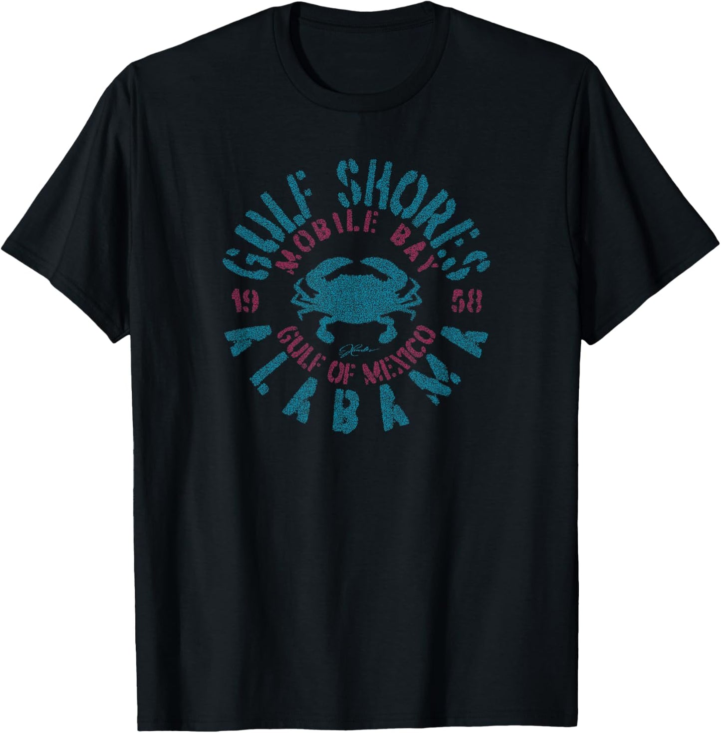 JCombs: Gulf Shores, AL, with Blue Crab T-Shirt - T-Shirt | Black