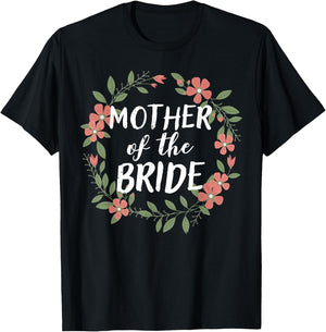 Mother of the Bride Floral Blush Wedding Gift Flowers T-Shirt - T-Shirt | Black